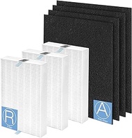 HPA300 Replacement Filters Compatible with Honeywell HA300, HPA300, HPA300VP, HPA304, HPA3300, HPA5300 &amp; HPA8350 air purifier, Including 3 HEPA Filters R &amp; 4 Activated Carbon Pre-filters A