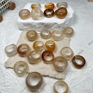 2025 Hot-selling Natural Agate Ring Goose Head Ring Men Women Can Be Banded Natural Agate Goose Head