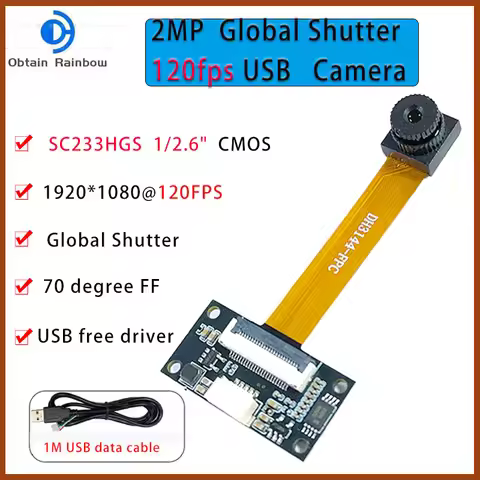 2MP HD 1/2.6-Inch SC233HGS CMOS USB Camera Module FF Global Shutter Industrial with 120FPS High-spee