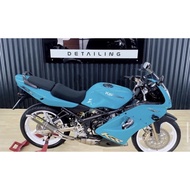 KAWASAKI Striping Ninja KRR ZX 150 CBU sky Blue silver chrome set
