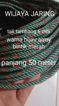tali tambang plastik serbaguna 6 mili htbm panjang 50 meter