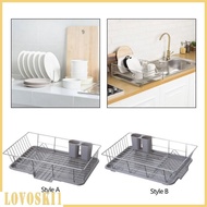 [Lovoski1] Dish Drying Rack Dish Drainer, Self-Draining Dish Drainer for Plates, Kitchen