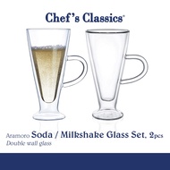 Chef's Classics Aramoro Double Wall Soda / Milkshake Glass Set, 2pcs
