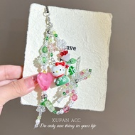 Angel kt Cat Cute Pink Mobile Phone Keychain Hello Kitty Pearl Mobile Phone Lanyard ccd Camera Keych