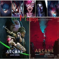 Arcane Season 2 Poster Arcane Series Wall Decor Jinx Vi Character Aesthetic Print LOL Game Canvas Pa