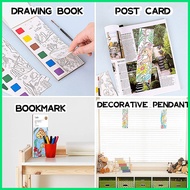 ╱ ∳ ➩ Hightune Watercolor Painting Book 1PCS 12 Sheet Portable Sticky Note Drawing Book