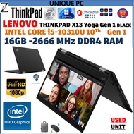 Lenovo ThinkPad X13 Yoga (Gen 1) 13.3" Touchscreen 2 in 1 Notebook, Intel Core i5-10210U, 16GB RAM, 