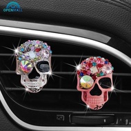 OPENMALL Car Crystal Halloween Skull Clip Air-conditioning Outlet Clip Skull Freshener Fragrance Cli