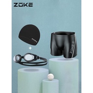 Zoke Men's Boxer Swimming Trunks zoke HD Waterproof Anti-Fog Swimming Goggles Waterproof Silicone Ca