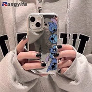 Cartoon Stitch Mirror Cover For Realme C67 C65 C55 C53 C51 C35 C33 C30 C25S C25Y C25 C21Y C17 C15 C1