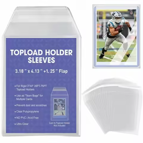 100-500pcs Resealable Ultra Clear Protective Sleeves Fit 35PT-100PT Toploader Card Holder For Sports