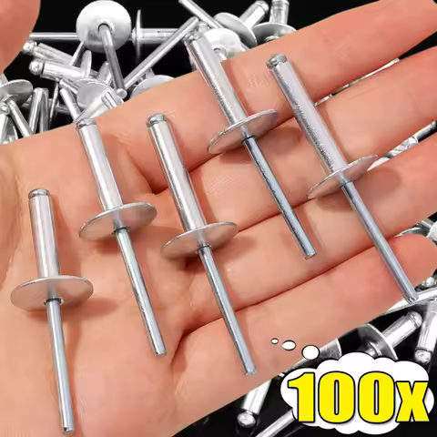 100/20pcs Large Flange Blind Rivets Aluminum Pop Blind Rivet Assortment Kit Screw Nails Duct Boat Ri