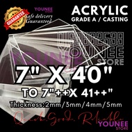 7 x 40 inches TO 41++ INCHES acrylic sheet with 2mm, 3mm 4mm and 5mm / transparent akrilik