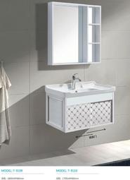  FUO 衛浴: 80公分 合金材質櫃體陶瓷盆 浴櫃組(含龍頭) T9109