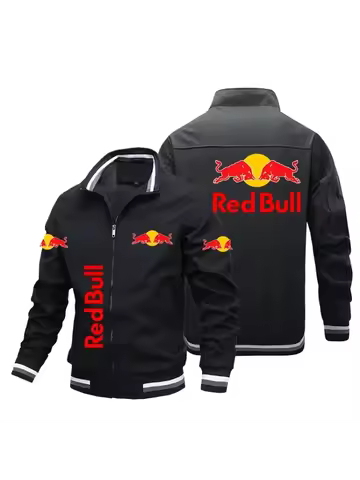 Red Bull Racing Jacket 2025 Trendy Casual Slim Motorcycle Jacket Outdoor Sport Oversized Zip Jacket 