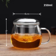 ZOWOKI Glass Infuser Teapot Glass Tea Cup With infuser and lid/gelas teh dengan saringan dan tutup C