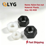 Nylon Hex Nut Nut Black/White/Transparent Nylon Hex Nut M2/M2.5-M20 [LYG-MC]