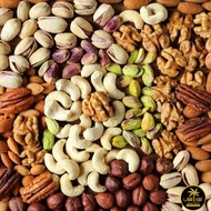 Set kekacang badam, gajus, pistachio, mix nuts, mix fruit nuts