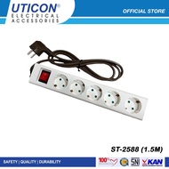 Uticon ST-2588 (1.5M) 5-HoleStop Kontak + Socket Safety + Switch + Cable