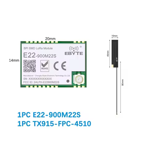SX1262 LoRa Wireless Transceiver 868MHz 915MHz CDSENET E22-900M22S 22dbm 7km SMD TCXO Transmitter Re
