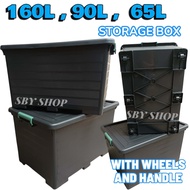 STORAGE BOX 160L , 90L, 65L HEAVY DUTY STORAGE BOX WITH WHEELS AND HANDLE