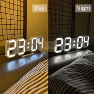 🕰️LED Jam Dinding / Meja Modern Digital 3D LED Wall Clock Alarm Clock 12/24 Hour Display USB Night m