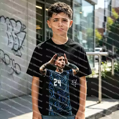 Enzo Character Image Children's And Men's Cotton Soccer T-shirts Sweat-absorbent Kids Football Sport