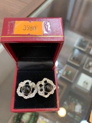 18K 750白金 寶石 袖鈕扣 $3980