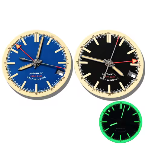 28.5mm GMT Vintage Navy Watch Dial Sport Diver Aesthetic Matte Texture No Logo For Seiko NH35 NH34 M