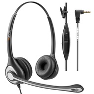 Phone Headset with Microphone Noise Cancelling & Volume Controls, 2.5mm Telephone Headset Compatible