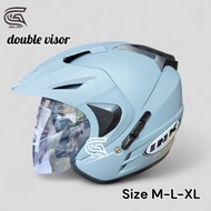 HELM INK DOUBLE VISOR JP8 HELM SNI FREE STICKER PRIA WANITA