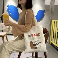 Fashion Harajuku Canvas Bag We Bare Bears Cartoon Tote Bags School Bookbag Shoulder bags JSIG