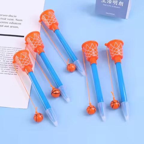 5PCS Sports Basketball Hoop Pens,Basketball Party Favors Novelty pen 0.7mm Ballpoint Pen Gift Statio