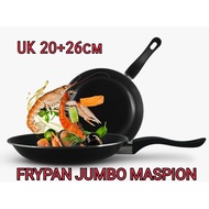 HITAM Dreamland JUMBO DOUBLE FRY PAN SET Black MASPION 20CM+26CM MASLON