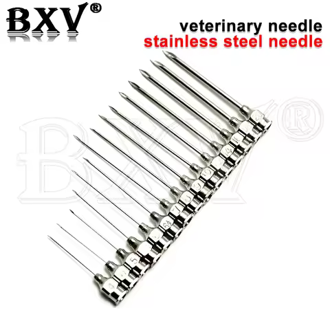 10PCS/LOT 5*20.5MM 5x20.5 Syringe Stainless Steel Needle Veterinary Needle 5.5x24 6x35 6.5x29 7x36 2