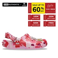 [ GENUINE ] Clog CR.OCS Unisex X BAPE Pink Camo Shoes