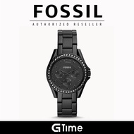 [Official Warranty] Fossil ES4519 Women's  Riley Multifunction Black Stainless Steel Watch