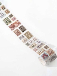 1卷復古郵票貼紙,適用於相框、日記、剪貼簿,隨機圖案
