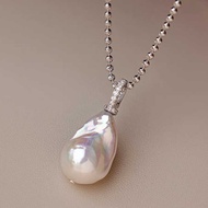 Colorful Fishtail Baroque Freshwater Pearl Necklace 925 Silver Pendant High-End Clavicle Chain/H1.7