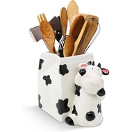 Utensil Holder | Cow Gifts For Women | Cow Stuff Print Kitchen Crock Storage | Accessories Decoratio