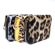 New Fashion Leopard Women Short Wallet With Coin Purse For Girls Small Clutch Bag For Woman PU Leath