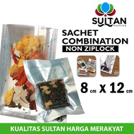 TRANSMETZ PLASTIC PACKAGING 8cm x 12cm NONZIPLOCK SACHET BAG CLEAR METALIZING