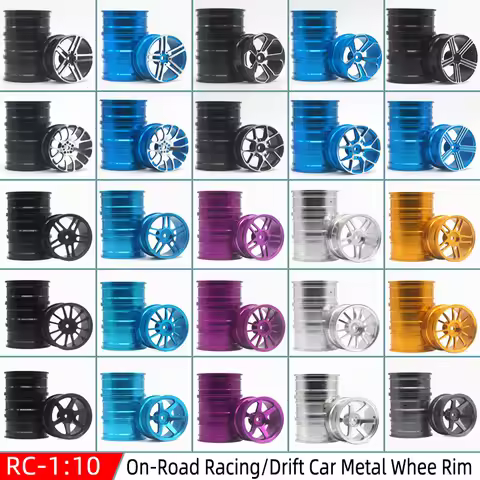 4 pcs 1 Set Aluminum Alloy Metal Whee Rim Fit HPI HSP RC model 1:10 On-Road Racing Car for HSP94123/
