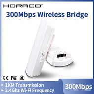 HORACO Outdoor Wireless Bridge Wifi Router 300Mbps Wi-Fi Repeater Extender 2.4Ghz 5.8Ghz 1KM/2KM/3KM/5KM for Surveillanc