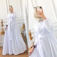 terbaru!!! baju gamis 2023 model baru Aleta Maxi Dress Gamis Putih