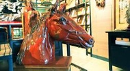 【啟秀齋】現代陶藝雕塑 美濃窯 朱邦雄 楊國君 1989年聯合創作 赤兔馬 馬首是瞻 馬到成功 限自取