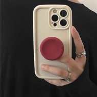 Solid Color Silicone Case With Round Holder For Vivo Y500 Y400 Pro Y300T Y100T Y97 Y91i Y90 Y89 Y83 