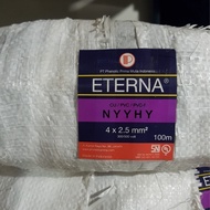 Eterna NYYHY 4x2.5 MM ( 100 Meter ) / Kabel Listrik Hitam Serabut Tembaga NYY HY 4 x 2.5 MM ( 100M )