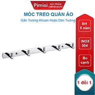 Móc treo quần áo dán tường inox 304 phụ kiện nhà tắm Pimisi - kèm keo dán siêu chắc | Hàng chính hãn