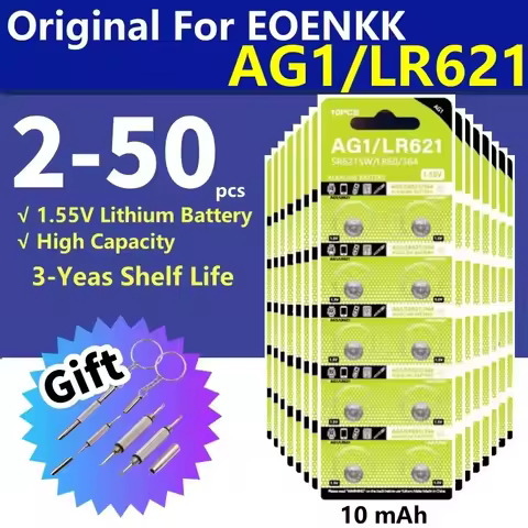 2-50Pcs AG1 1.55V LR621 364 164 531 SR621 SR621SW SR60 CX60 Button Battery for Watch Toys Remote cal